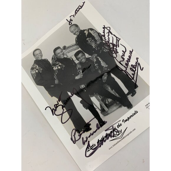 Vintage Autographed Little Anthony Imperials Photo 13 x 10 7896 R&B USA Music - Picture 5 of 7